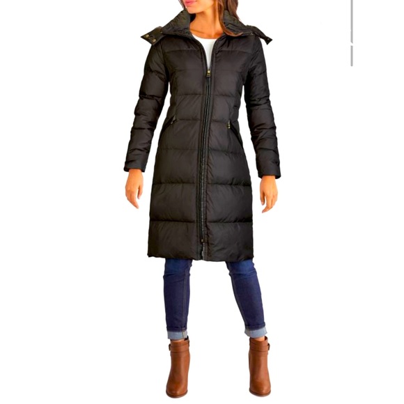 NWT Cole Haan Fur Trimmed Down Puffer Coat size Small - Picture 1 of 2